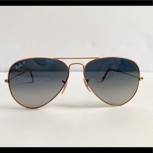 Light blue gradient ray ban polarized aviator sunglasses